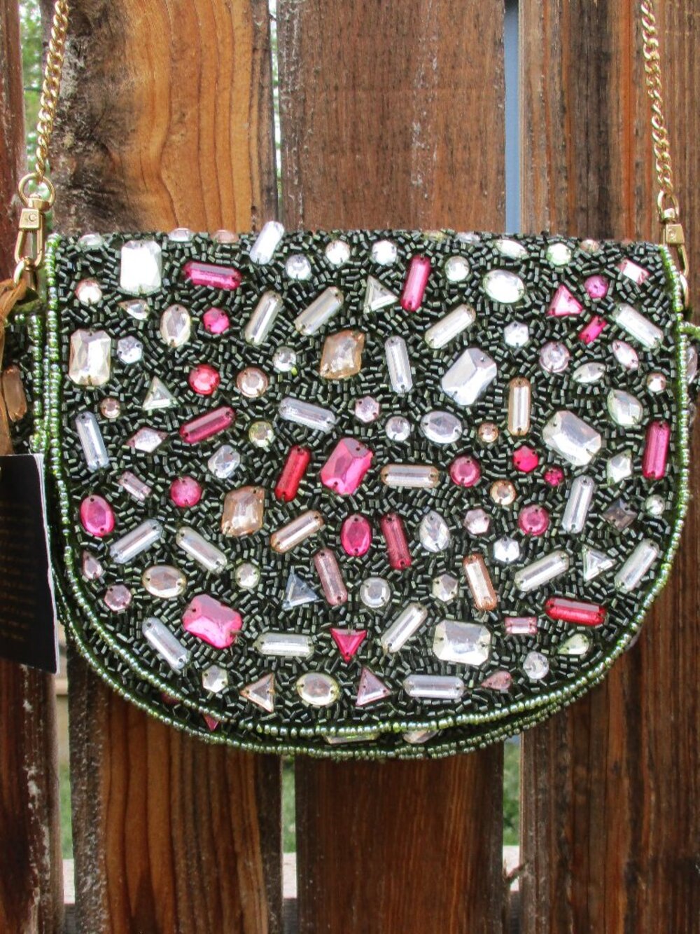 🆕From India To You Bag Black Beaded & Multicolor Crystal Crossbody Shoulder NWT
